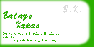 balazs kapas business card